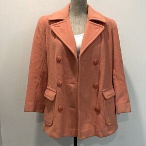Laura pink Mohair Double Breasted Coat size large